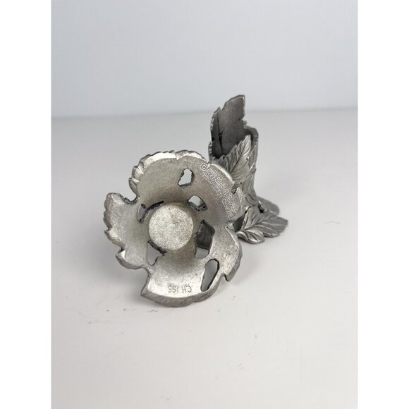 Vintage Seagull pewter tapered candle holder set - with wrapped leaves motif - Picture 6 of 7